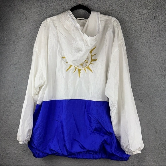 Maggie Barnes Jacket Womens XL 1X White Nylon Vintage Sun Hoodie Windbreaker - Picture 3 of 9